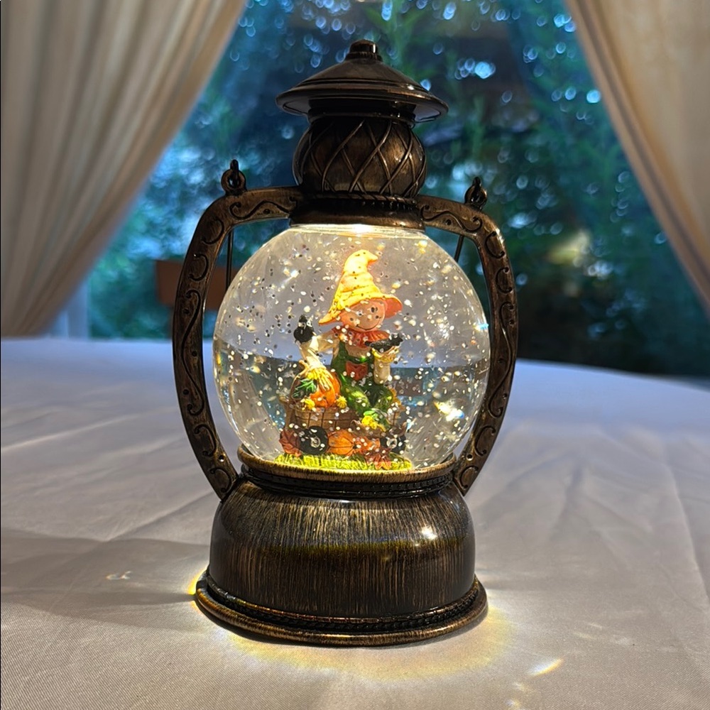 Fall-Themed Bronze Glitter Lantern